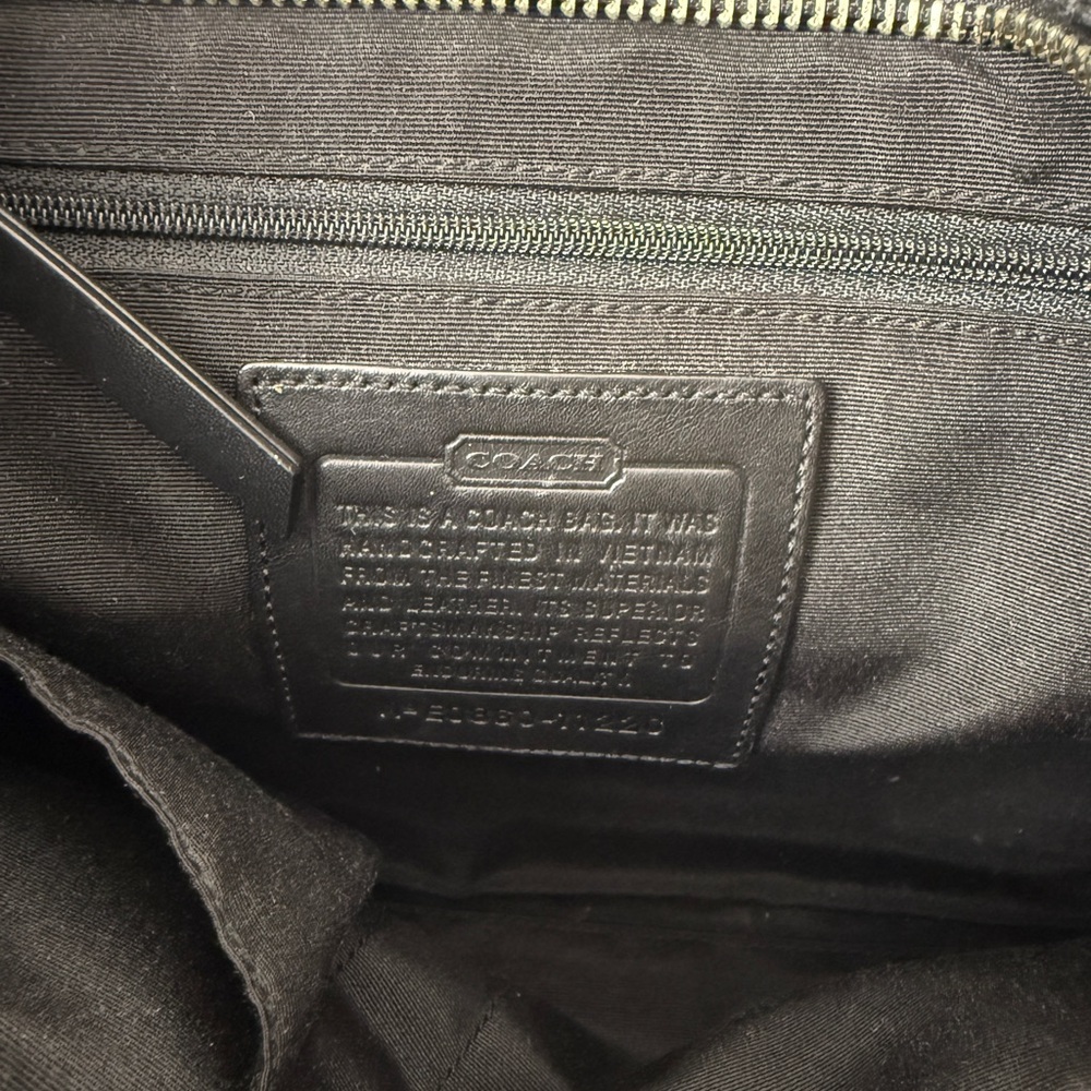 Coach Black Signature Canvas & Leather Satchel Tote Bag | Classic Logo - Picture 3 of 7